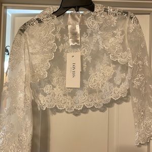 Bridal cover up!! Beaded lace jacket!